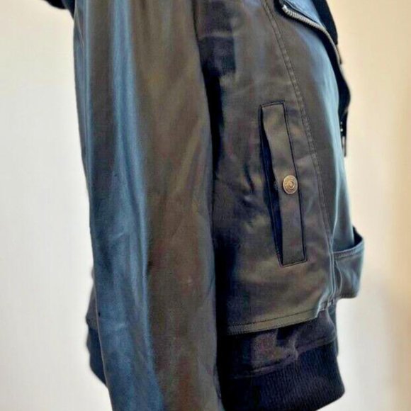 Free People It Girl Vegan Blazer Moto Jacket Black Size Xs Orig. $178. - Picture 7 of 10